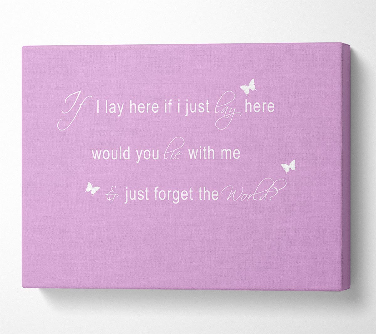 Music Quote If I Lay Here Snow Patrol 2 Pink Canvas Wall Art