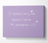 Music Quote If I Lay Here Snow Patrol 2 Lilac Canvas Wall Art