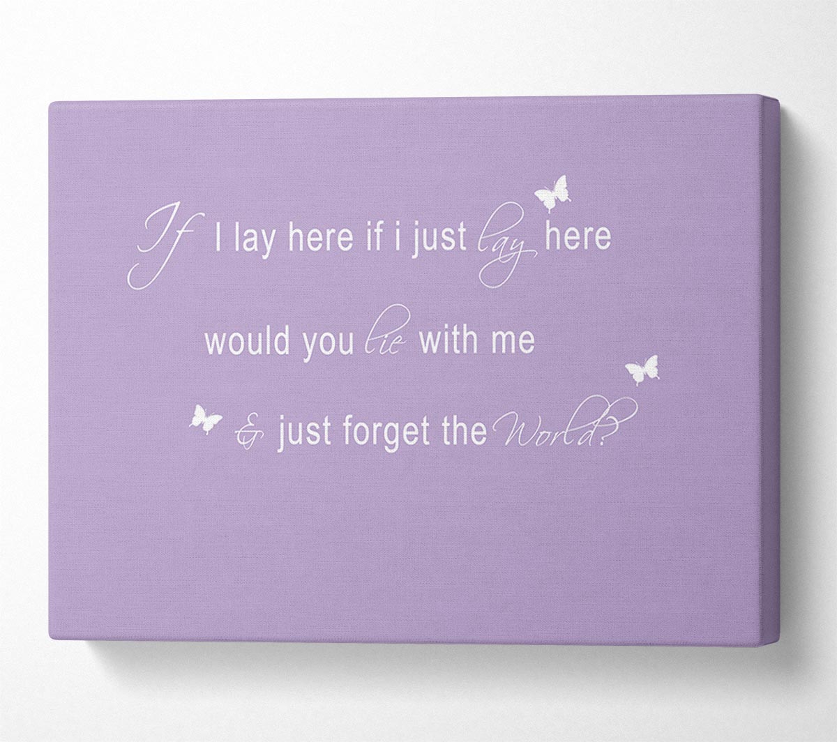 Music Quote If I Lay Here Snow Patrol 2 Lilac Canvas Wall Art