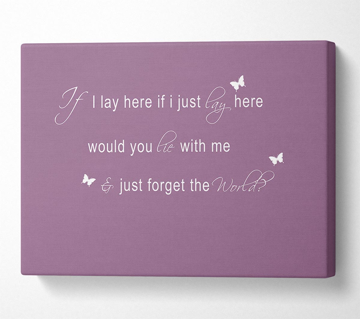 Music Quote If I Lay Here Snow Patrol 2 Dusty Pink Canvas Wall Art
