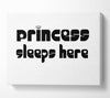 Princesss Sleeps Here 2 White Canvas Wall Art