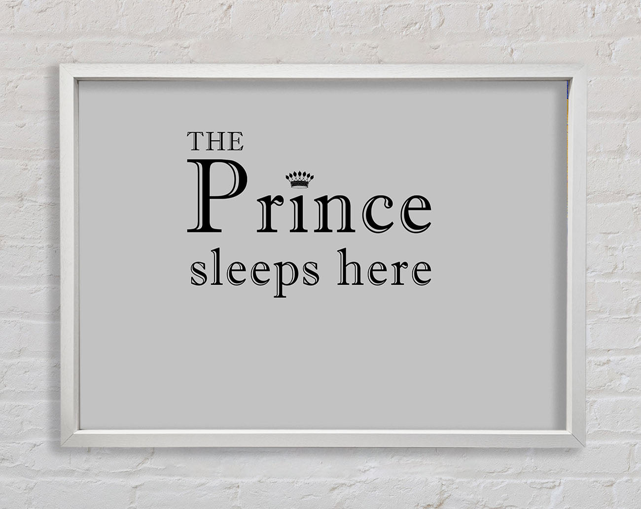 Boys room Quote The Prince Sleeps Here Grey Framed Wall Art