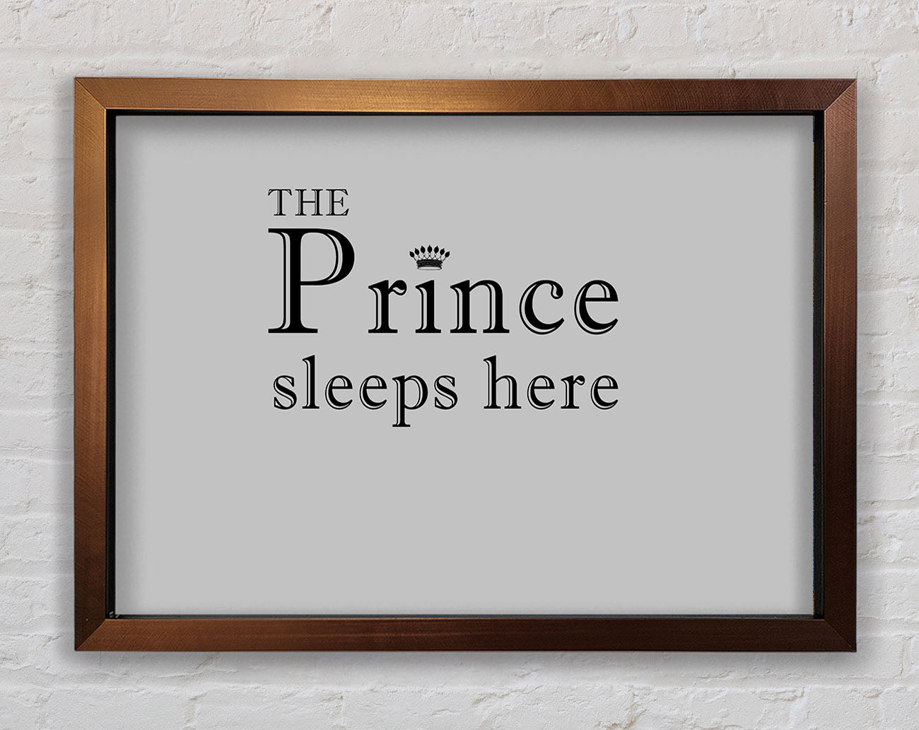 Boys room Quote The Prince Sleeps Here Grey Framed Wall Art