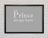Boys room Quote The Prince Sleeps Here Grey White Framed Wall Art