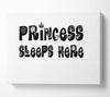Princesss Sleeps Here White Canvas Wall Art