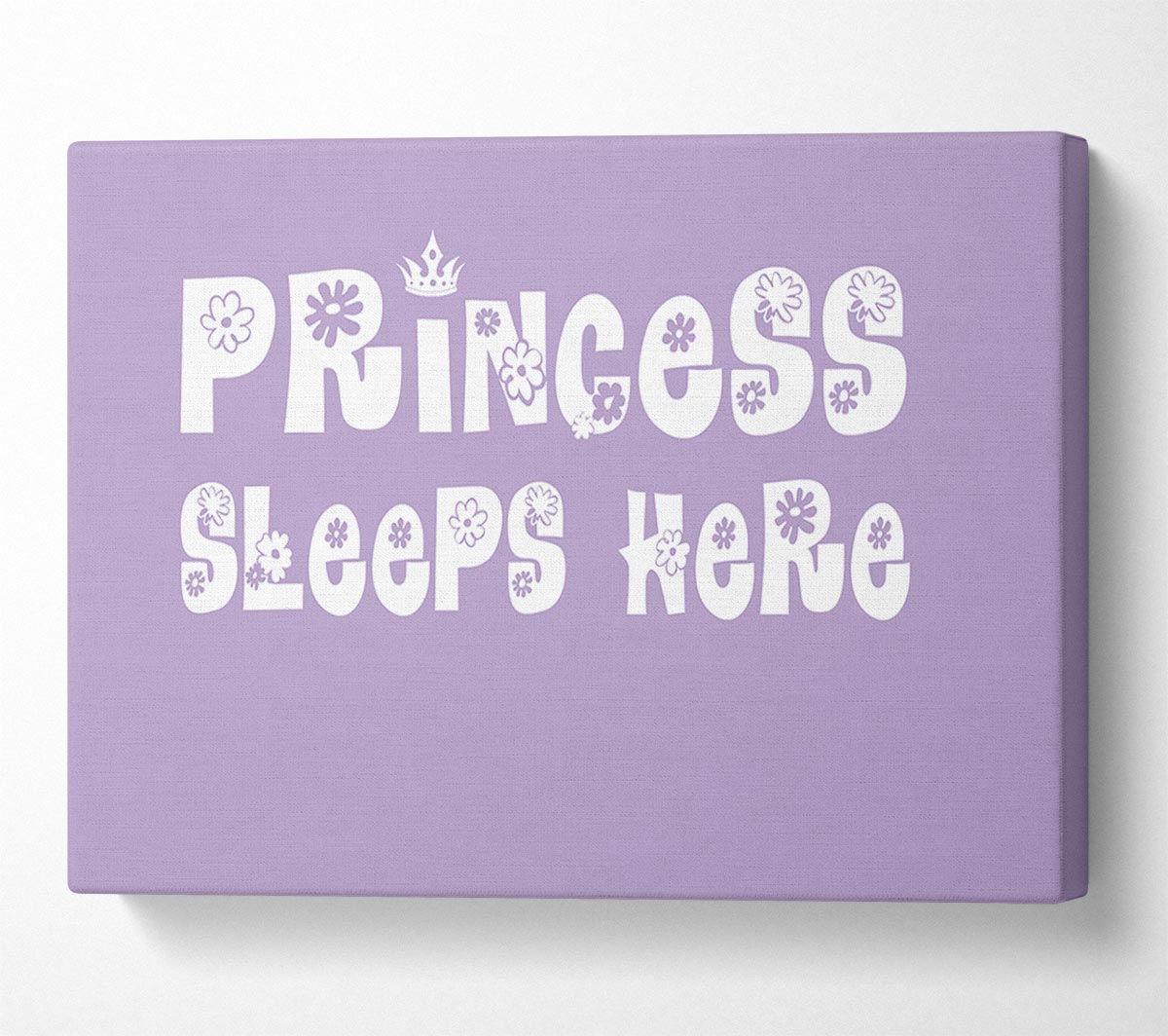 Nursery Quote Princesss Sleeps Here Lilac Canvas Wall Art