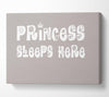 Princesss Sleeps Here Beige Canvas Wall Art