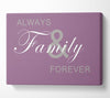 Family Quote Always And Forever Dusty Pink Canvas Wall Art