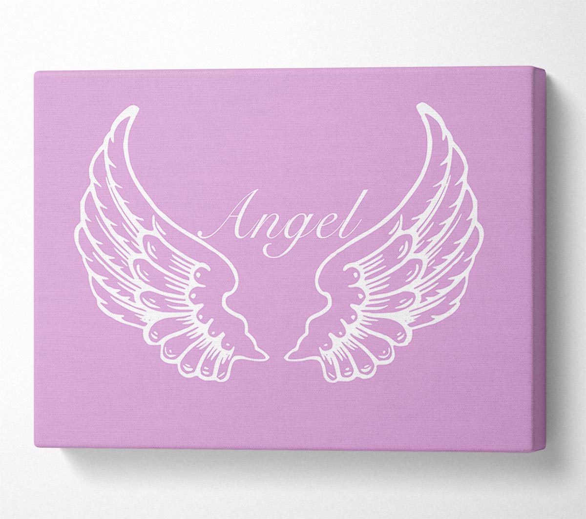 Nursery Quote Angel Wings Pink Canvas Wall Art