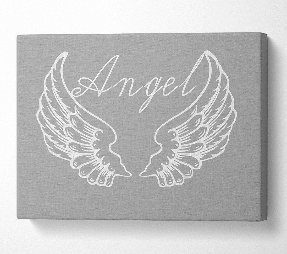 Angel Wings 4 Grey White Canvas Wall Art