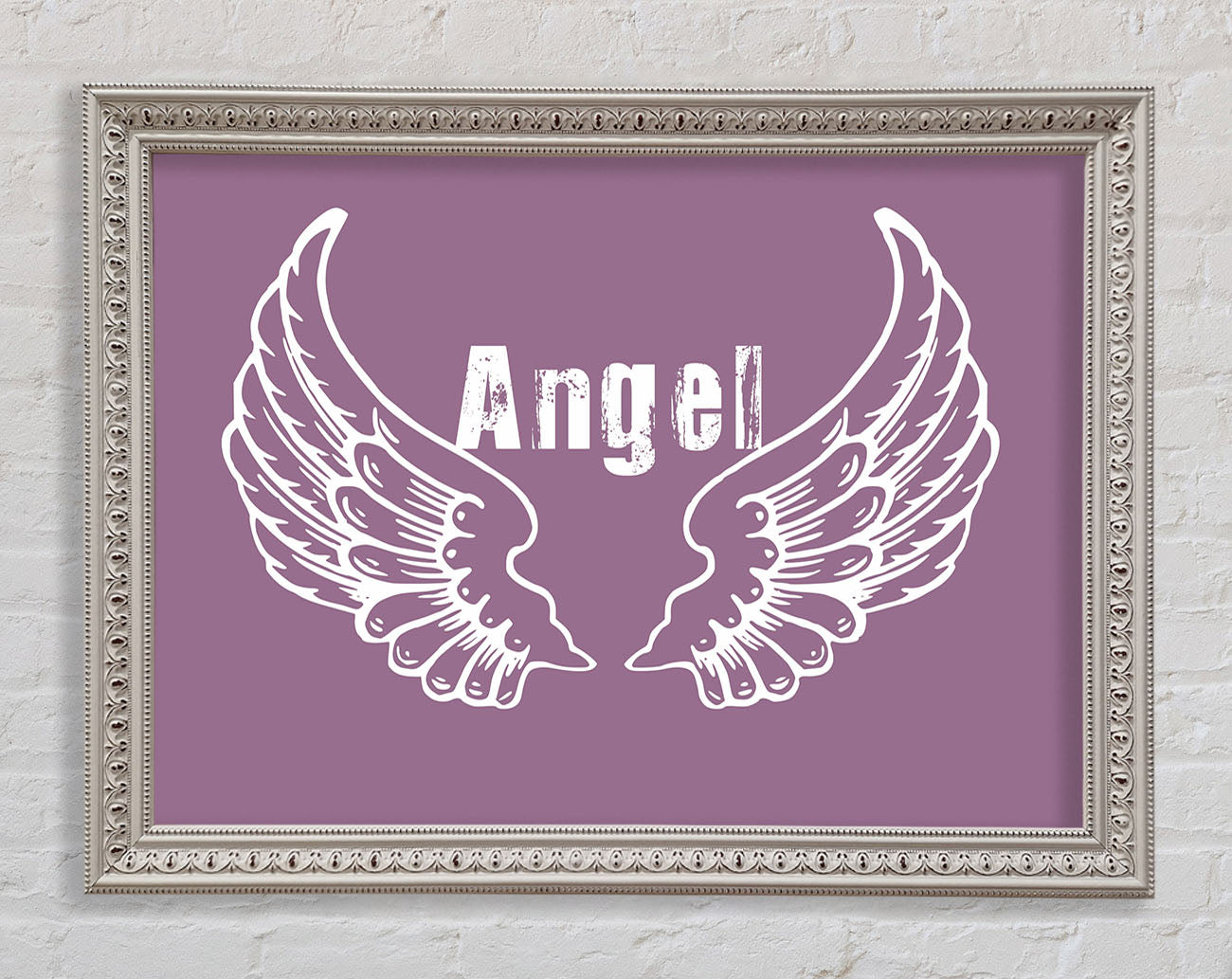 Angel Wings 2 Dusty Pink Framed Wall Art