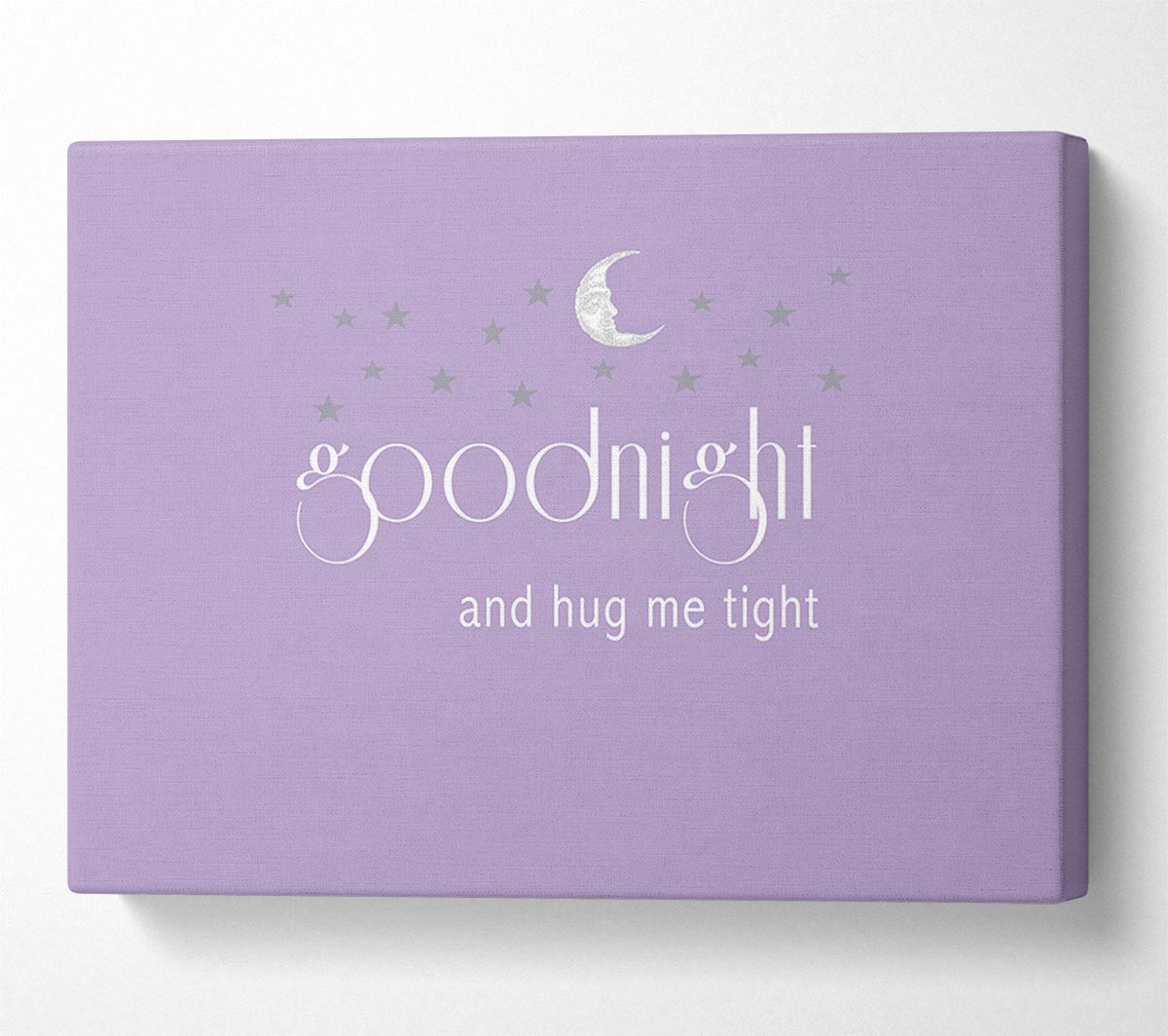 Nursery Quote Good Night And Hug Me Tight Lilac Canvas Wall Art