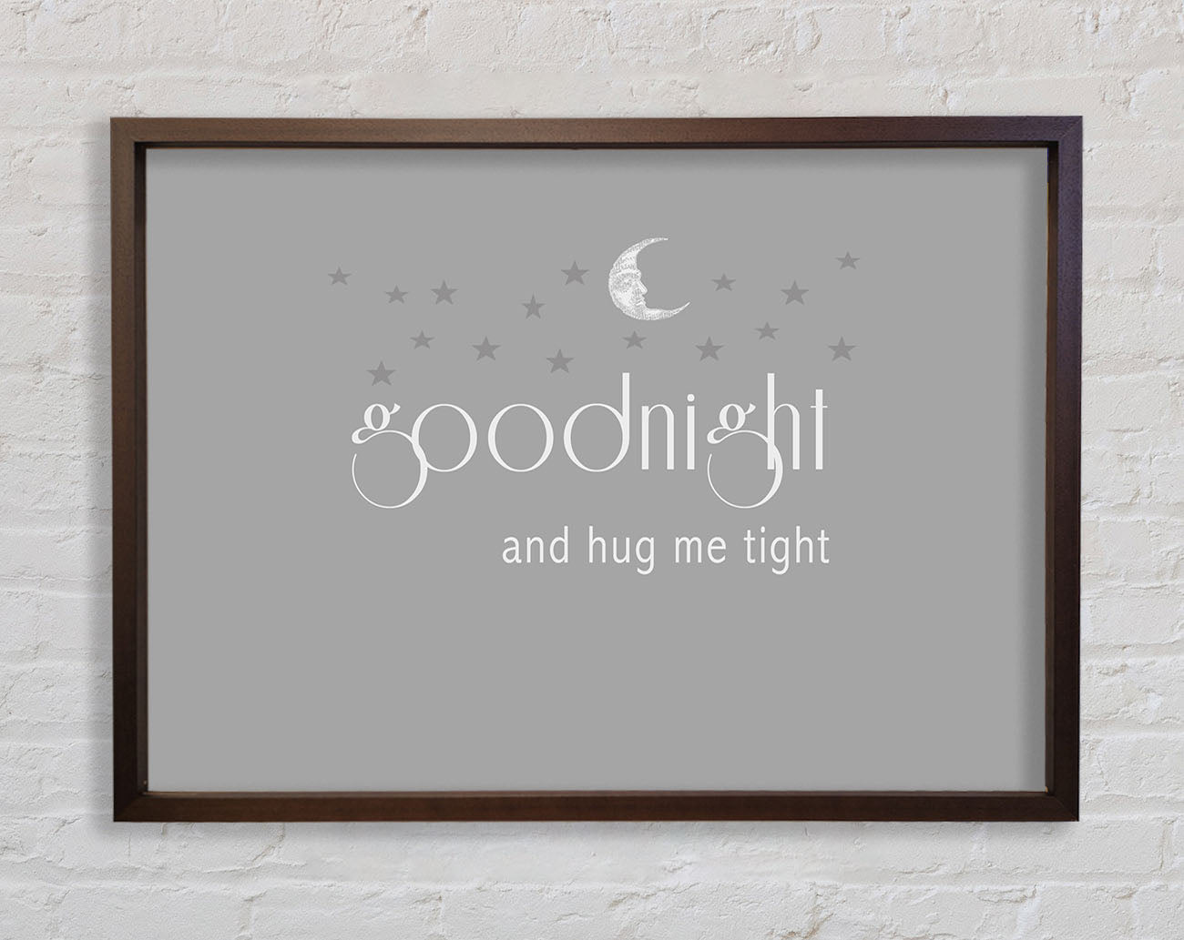Boys room Quote Good Night And Hug Me Tight Grey White Framed Wall Art