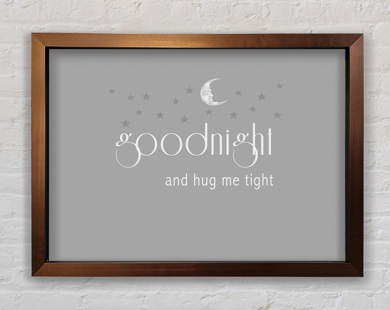 Boys room Quote Good Night And Hug Me Tight Grey White Framed Wall Art
