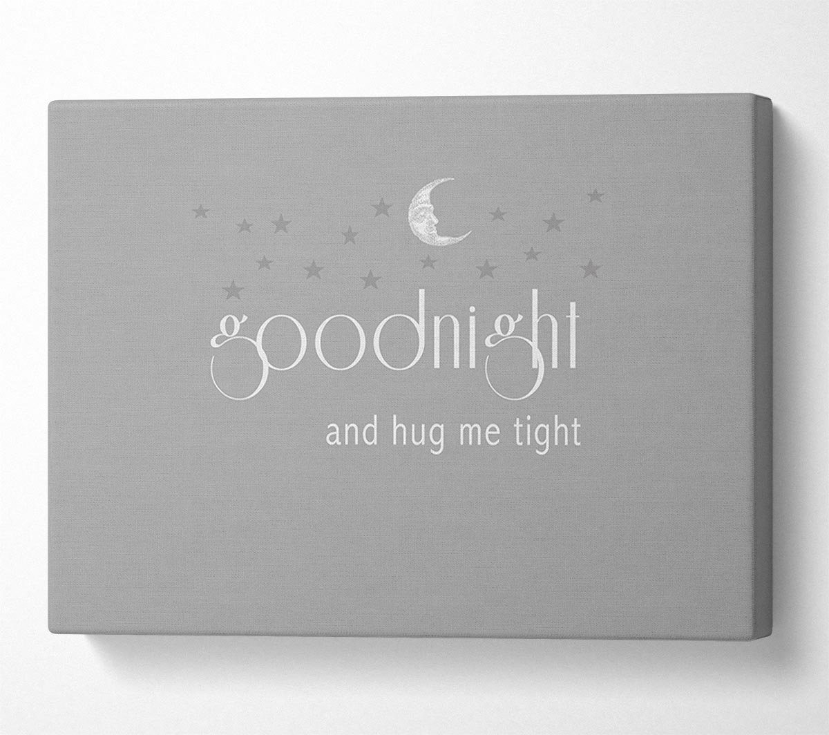Boys room Quote Good Night And Hug Me Tight Grey White Canvas Wall Art