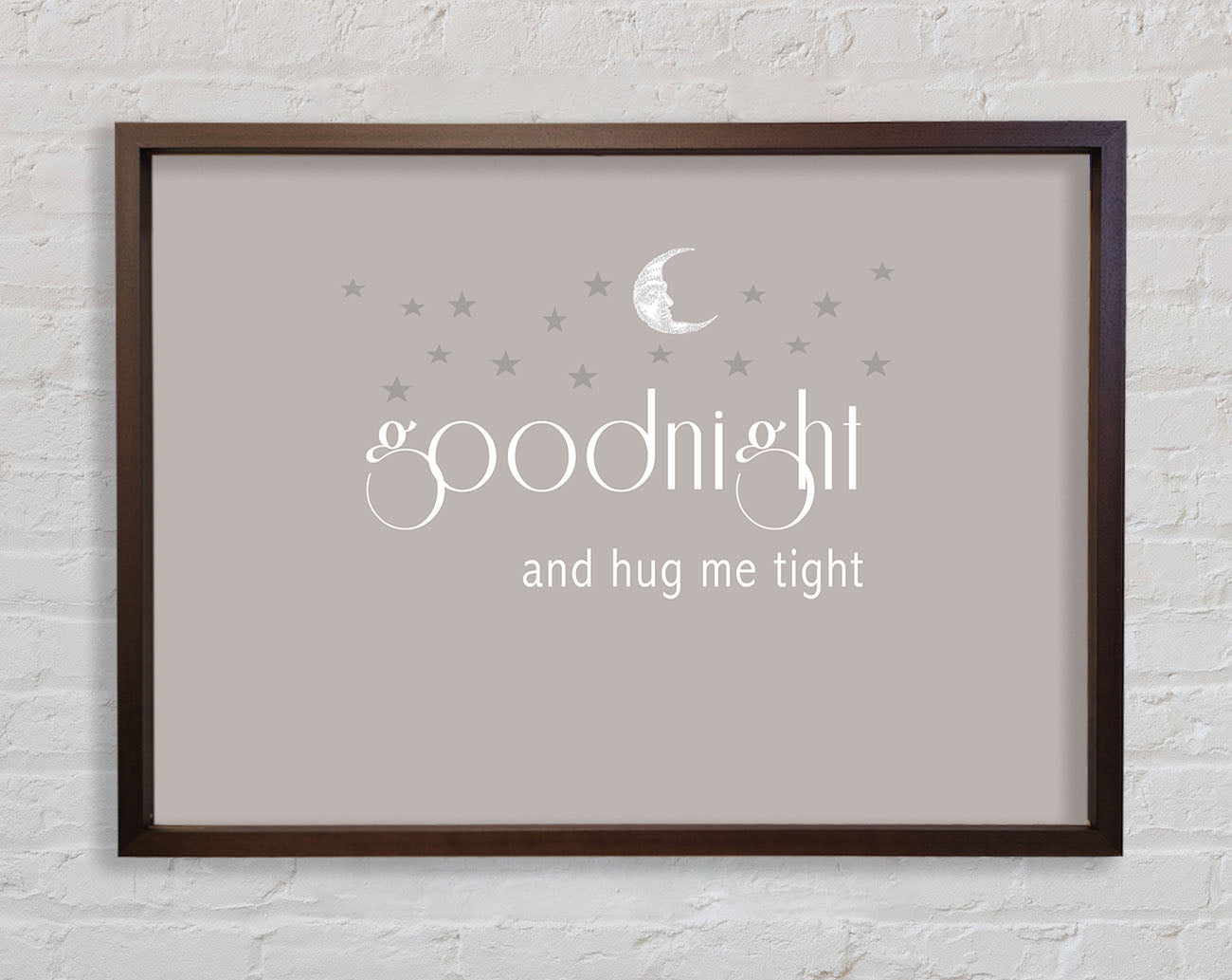 Boys room Quote Good Night And Hug Me Tight Beige Framed Wall Art