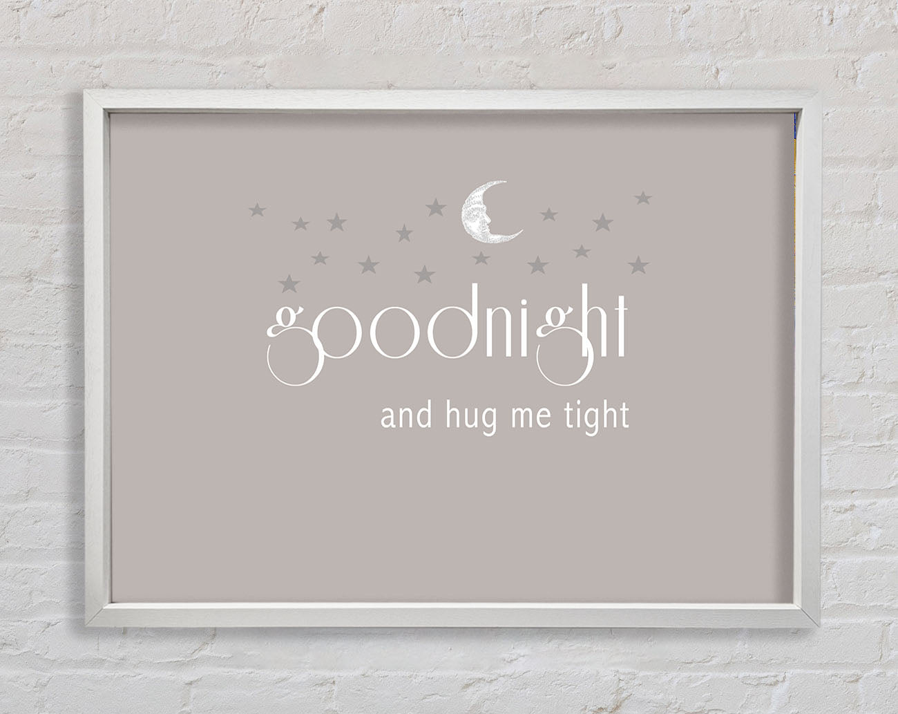 Boys room Quote Good Night And Hug Me Tight Beige Framed Wall Art
