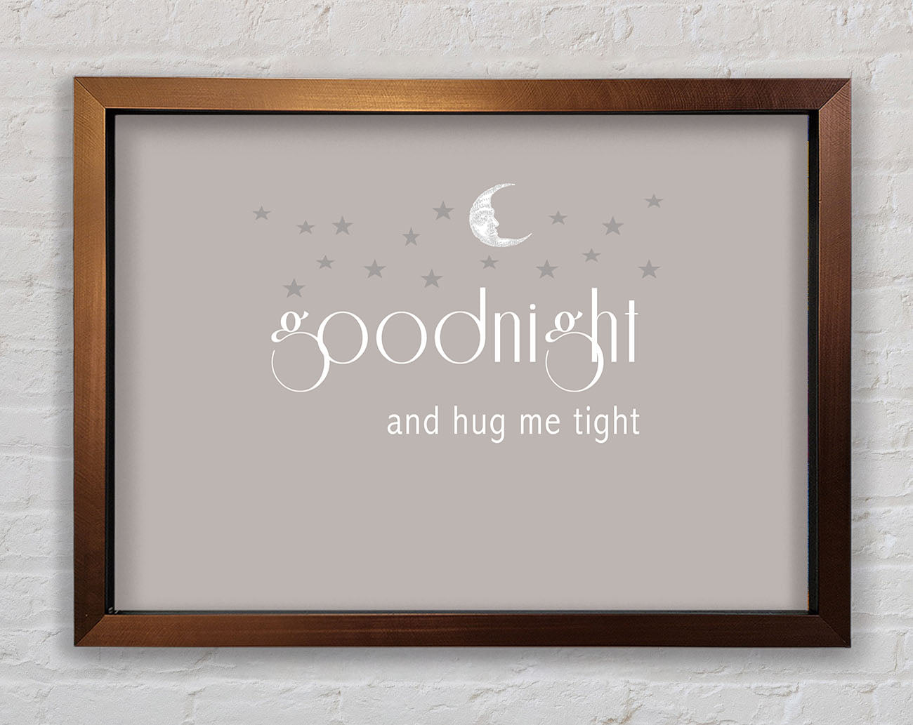 Boys room Quote Good Night And Hug Me Tight Beige Framed Wall Art
