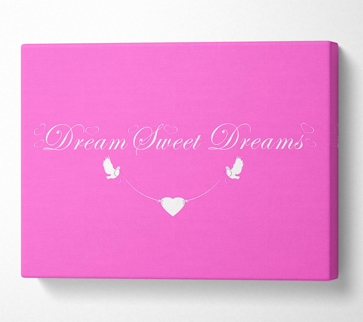 Nursery Quote Dream Sweet Dreams Vivid Pink Canvas Wall Art