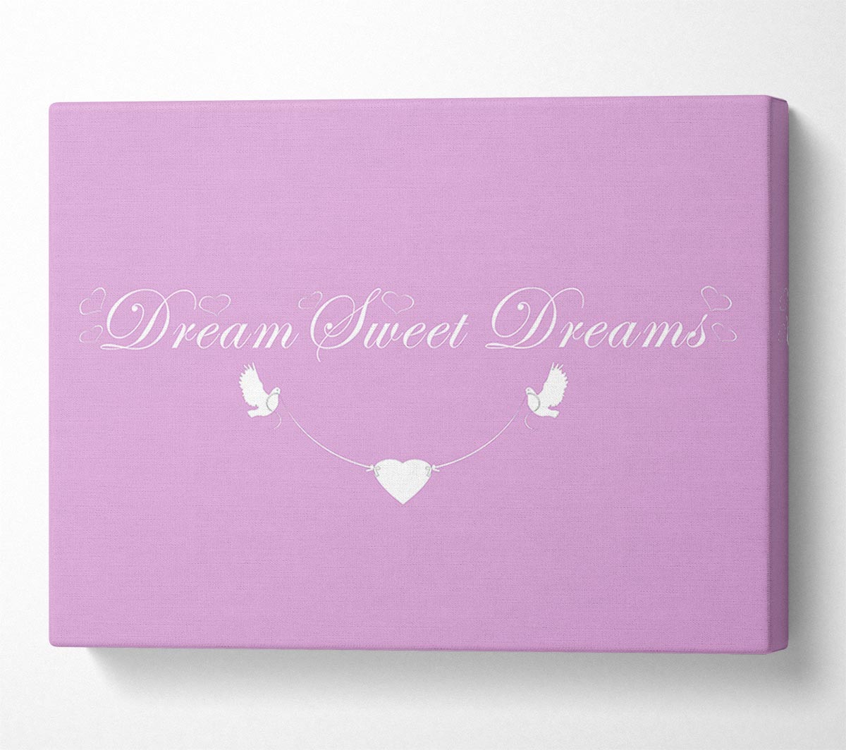 Nursery Quote Dream Sweet Dreams Pink Canvas Wall Art