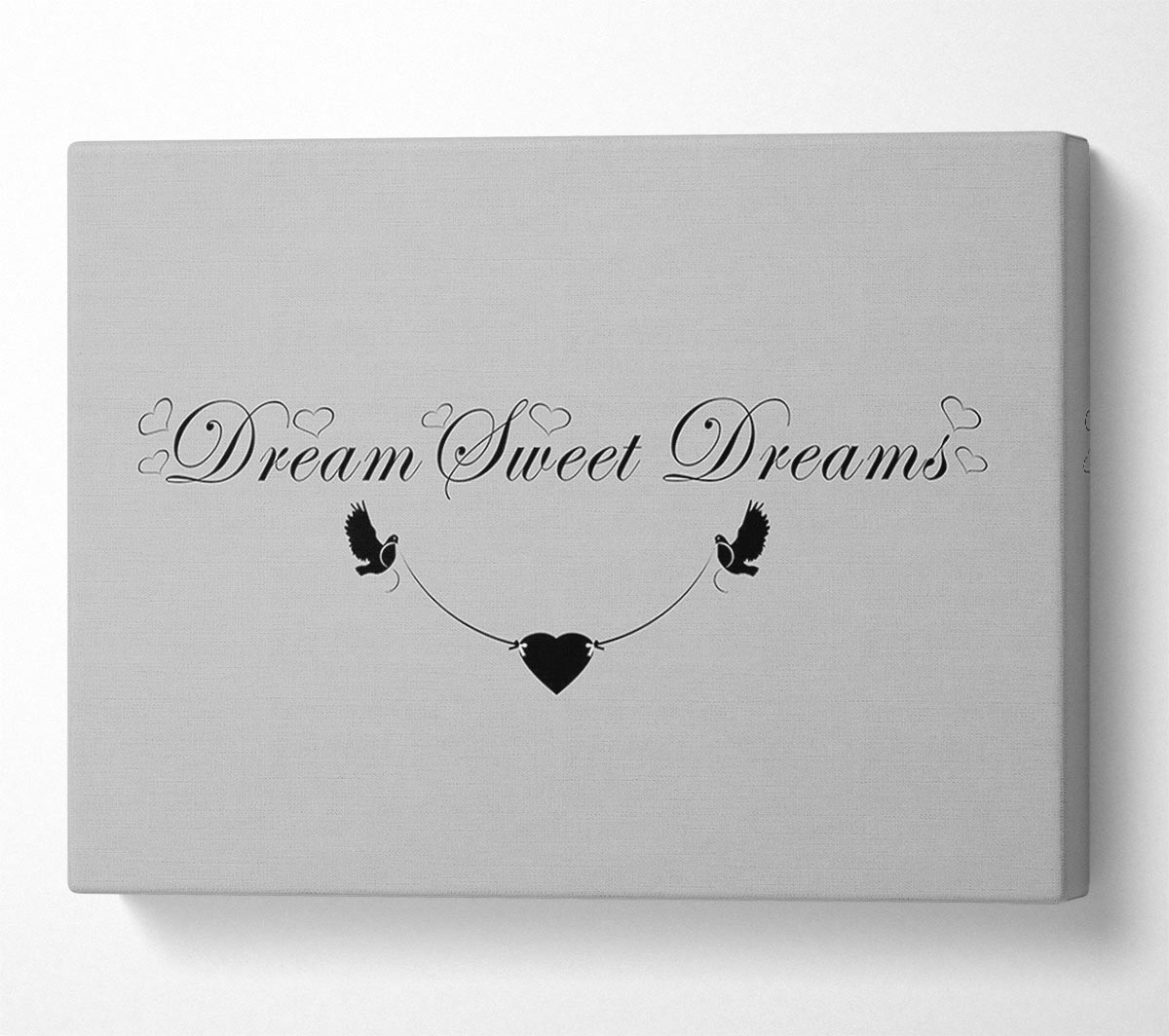 Dream Sweet Dreams Grey Canvas Wall Art