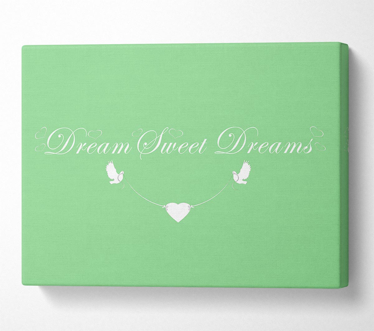 Dream Sweet Dreams Green Canvas Wall Art
