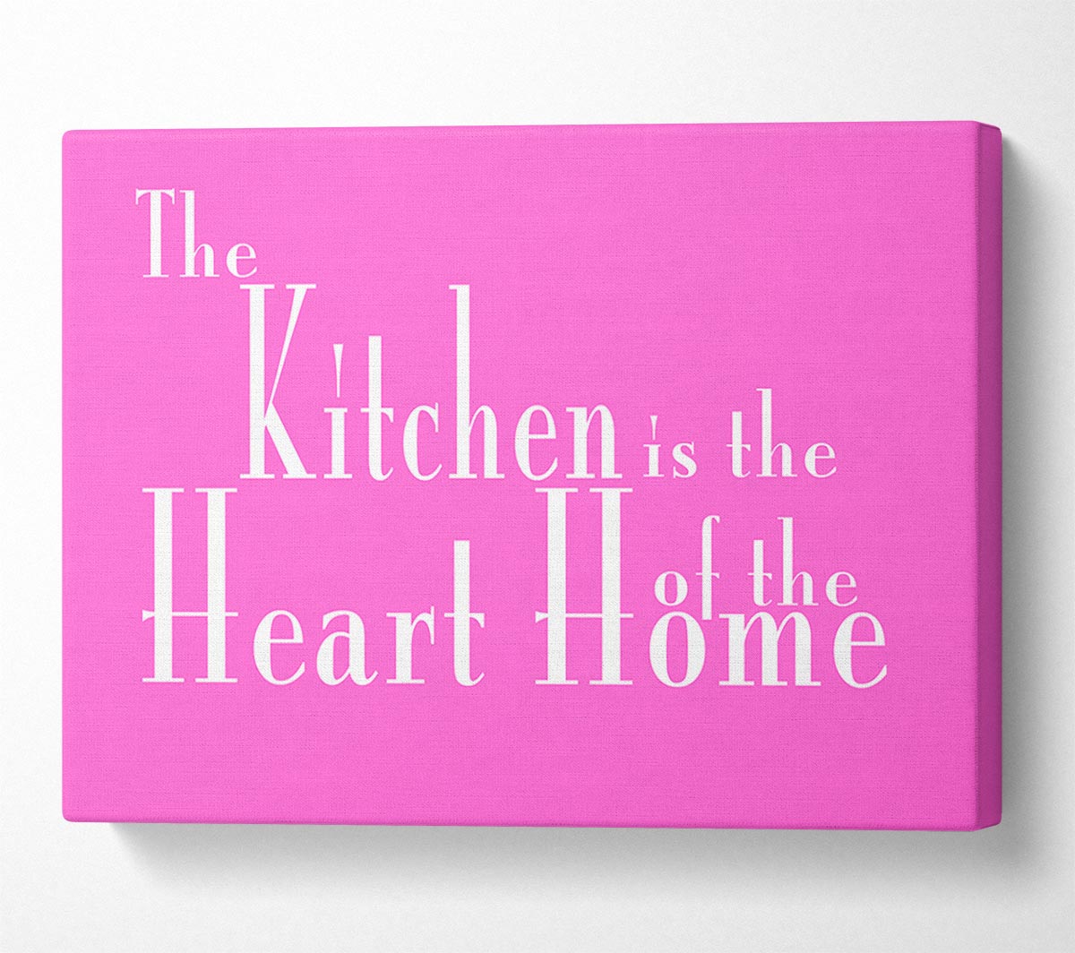 Kitchen Quote The Kitchen Is The Heart Of The Home 2 Vivid Pink Canvas Wall Art