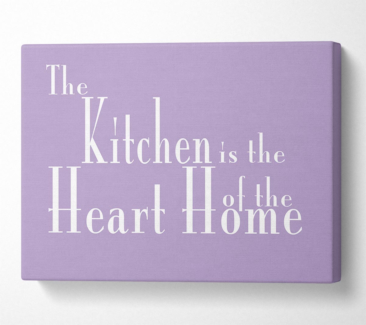 Kitchen Quote The Kitchen Is The Heart Of The Home 2 Lilac Canvas Wall Art