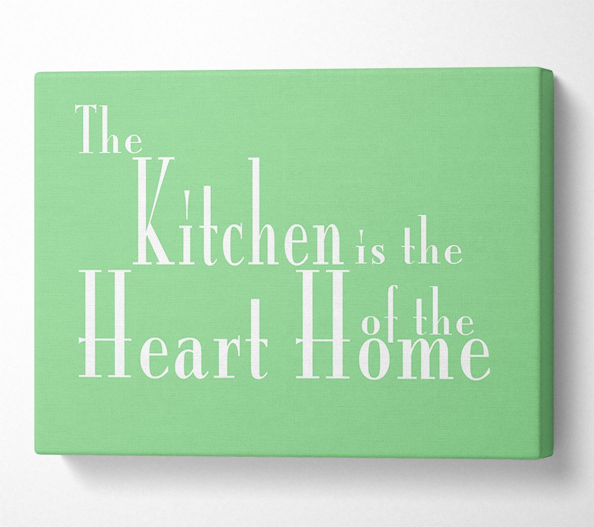 Kitchen Quote The Kitchen Is The Heart Of The Home 2 Green Canvas Wall Art