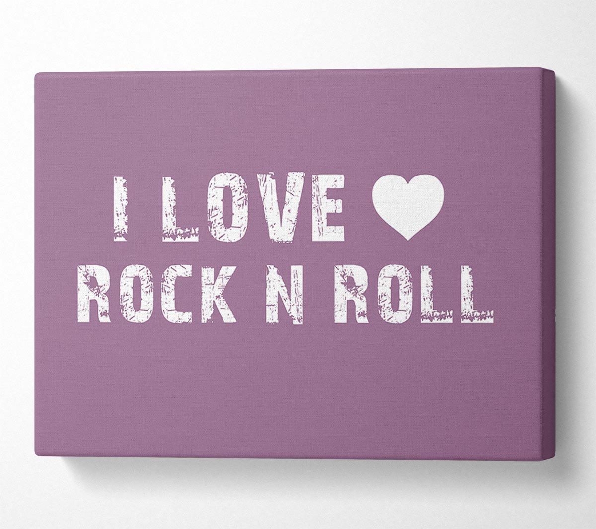 Music Quote I Love Rock N Roll Dusty Pink Canvas Wall Art