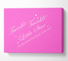 Nursery Quote Twinkle Twinkle Little Star 2 Vivid Pink Canvas Wall Art