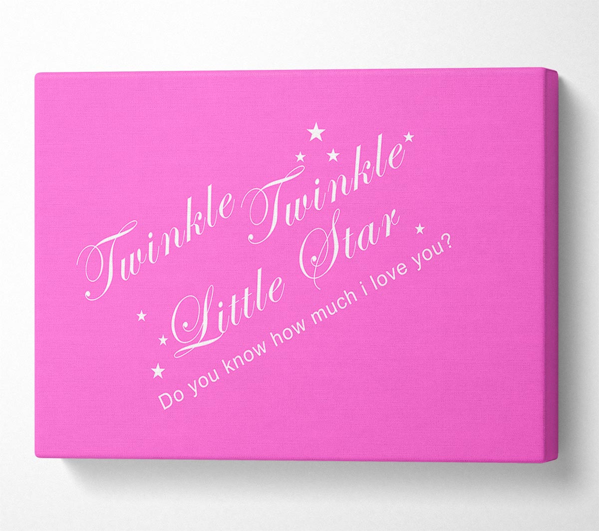 Nursery Quote Twinkle Twinkle Little Star 2 Vivid Pink Canvas Wall Art