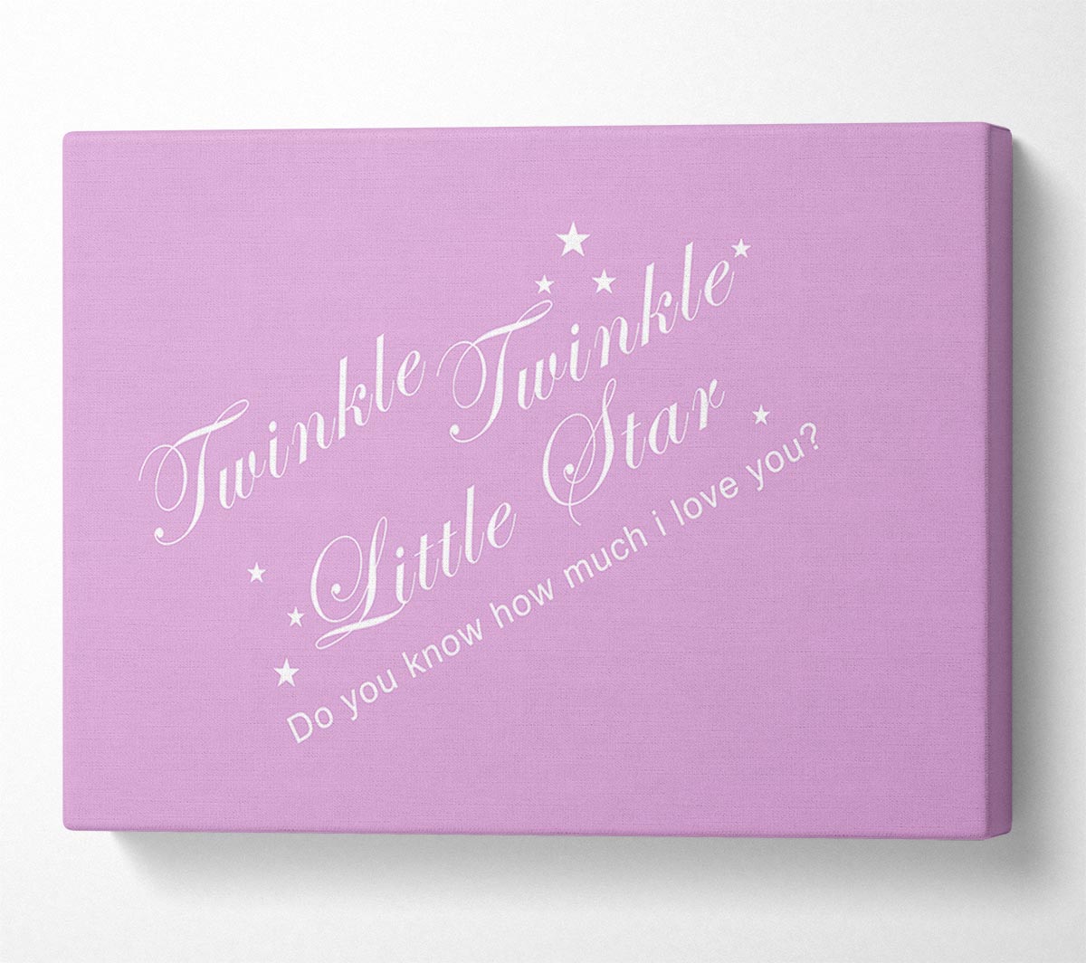 Nursery Quote Twinkle Twinkle Little Star 2 Pink Canvas Wall Art