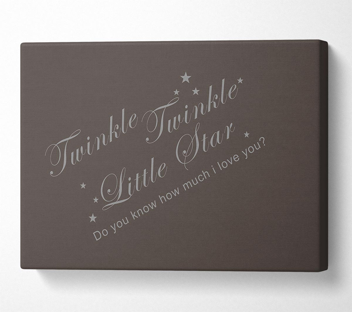 Nursery Quote Twinkle Twinkle Little Star 2 Chocolate Canvas Wall Art