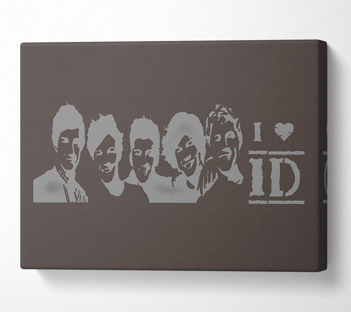 Music Quote I Love 1 Direction Chocolate Canvas Wall Art