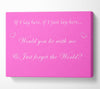 Music Quote If I Lay Here If I Just Snow Patrol Vivid Pink Canvas Wall Art