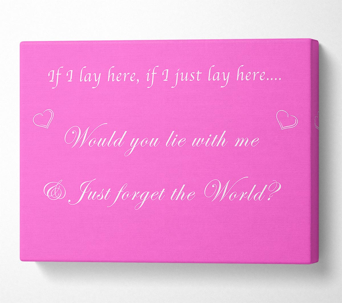Music Quote If I Lay Here If I Just Snow Patrol Vivid Pink Canvas Wall Art