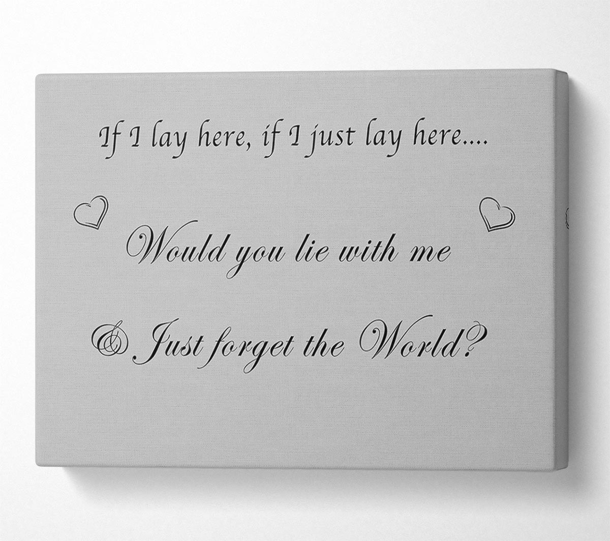 Music Quote If I Lay Here If I Just Snow Patrol Grey Canvas Wall Art