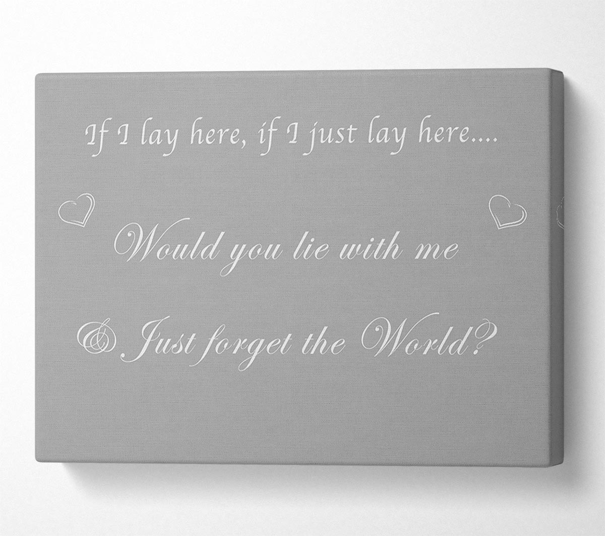 Music Quote If I Lay Here If I Just Snow Patrol Grey White Canvas Wall Art