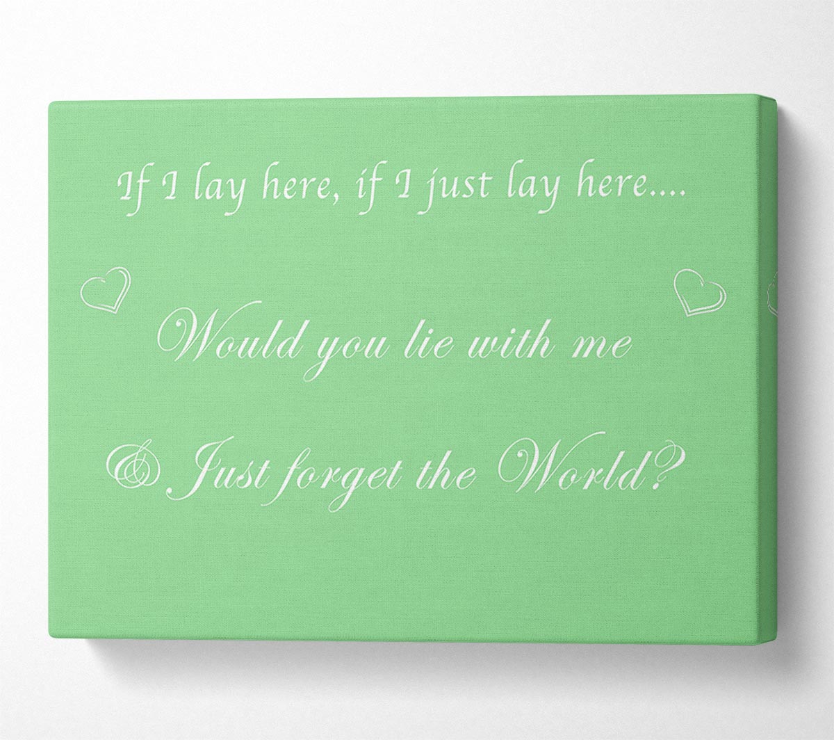 Music Quote If I Lay Here If I Just Snow Patrol Green Canvas Wall Art