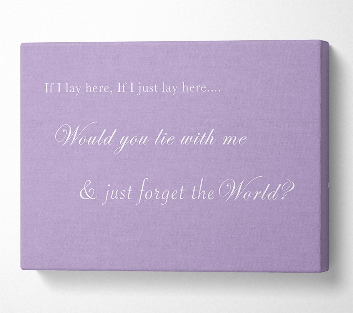 Music Quote If I Lay Here If I Just Lay Here Snow Patrol Lilac Canvas Wall Art