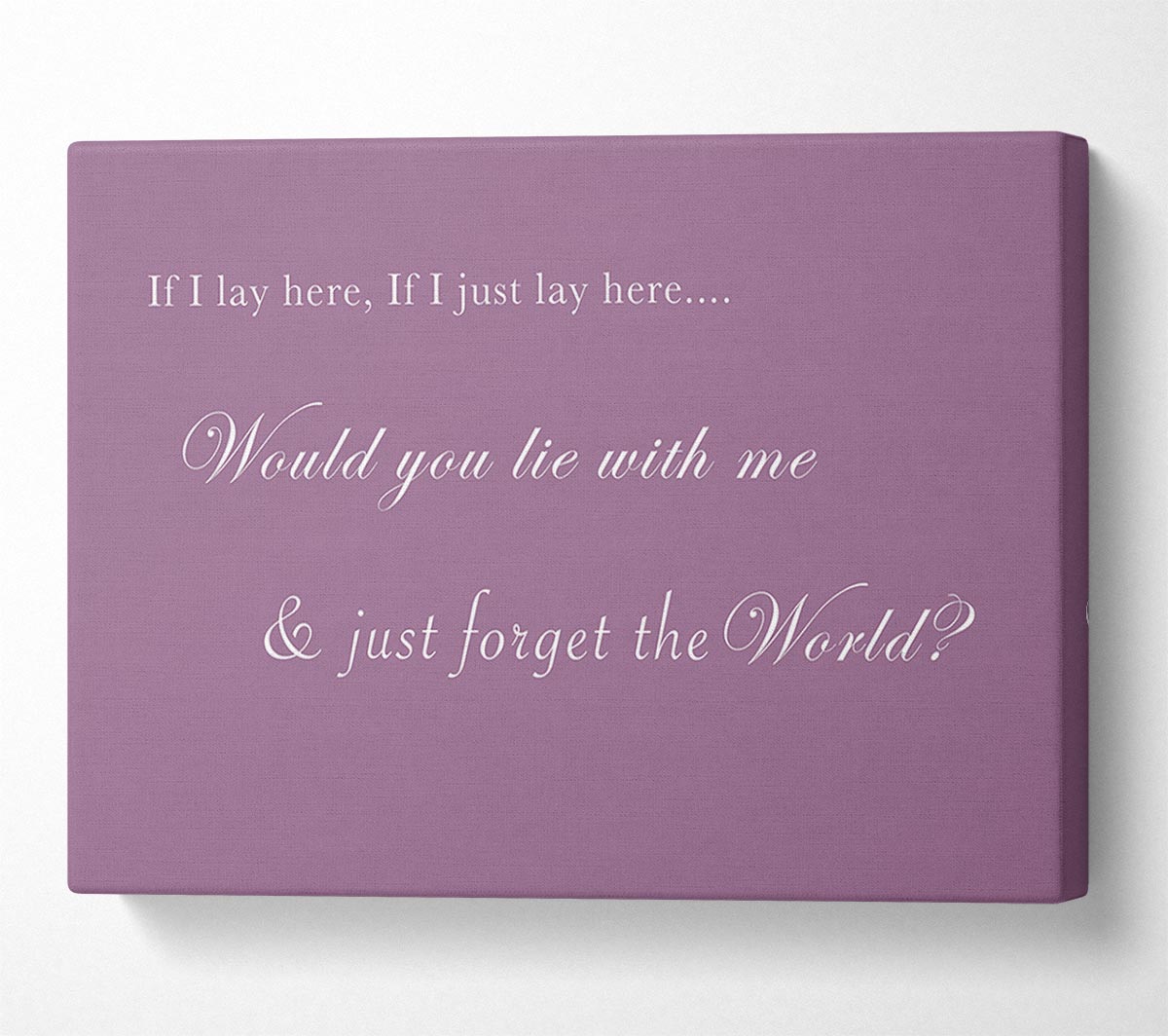 Music Quote If I Lay Here If I Just Lay Here Snow Patrol Dusty Pink Canvas Wall Art