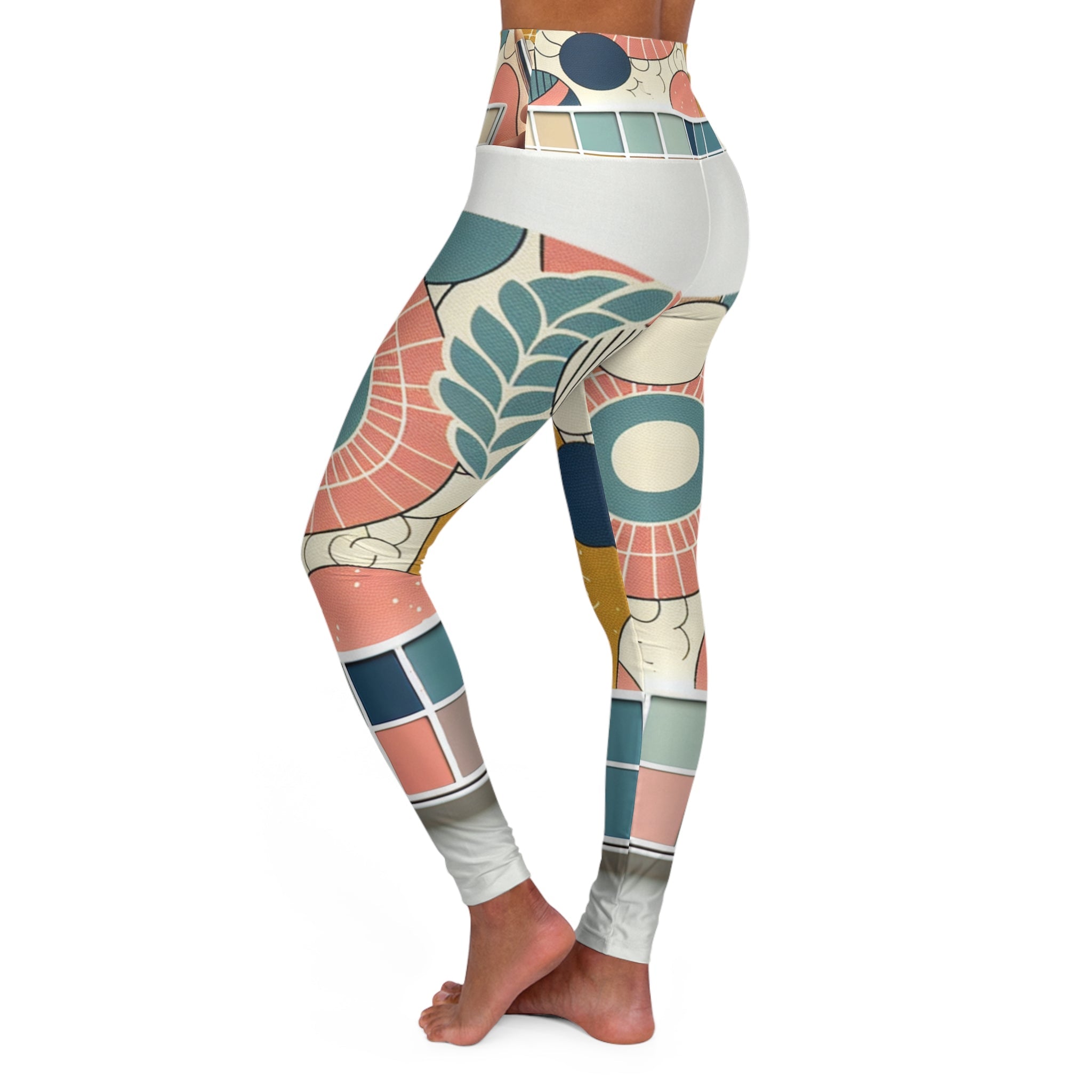 Dazzling Dreams Modern Aesthetic Leggings - Pastel Palette with Bold Design and Innovative Patterns