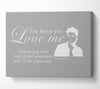 Music Quote You Know You Love Me Justin Bieber Grey White Canvas Wall Art