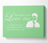 Music Quote You Know You Love Me Justin Bieber Green Canvas Wall Art