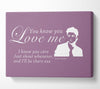 Music Quote You Know You Love Me Justin Bieber Dusty Pink Canvas Wall Art