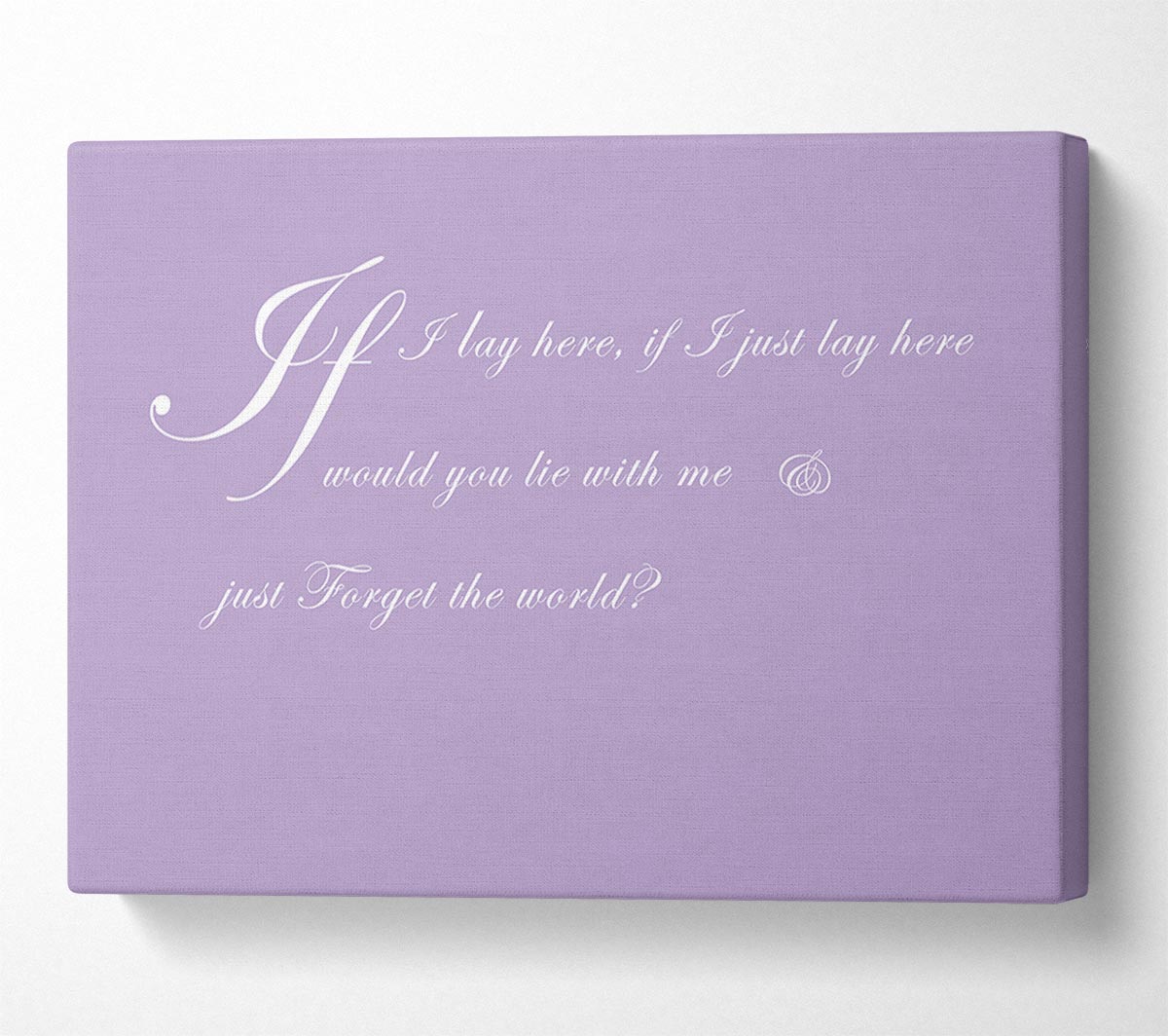 Music Quote If I Lay Here If I Just Snow Patrol 2 Lilac Canvas Wall Art