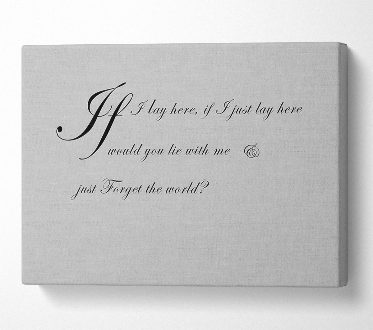 Music Quote If I Lay Here If I Just Snow Patrol 2 Grey Canvas Wall Art