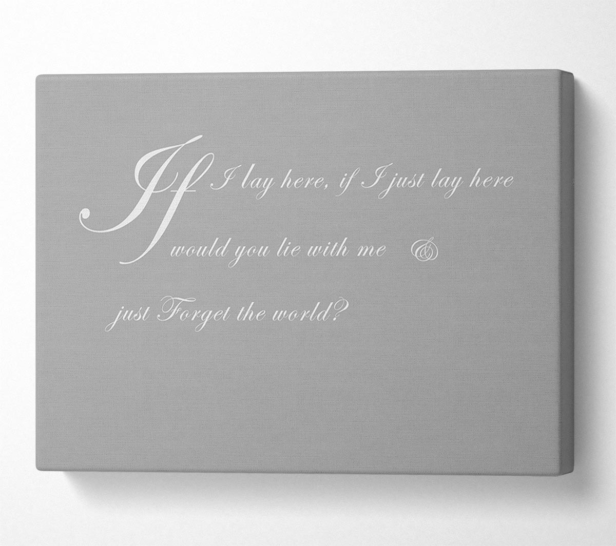 Music Quote If I Lay Here If I Just Snow Patrol 2 Grey White Canvas Wall Art