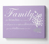 Family Quote Family Like Branches On A Tree Lilac Canvas Wall Art